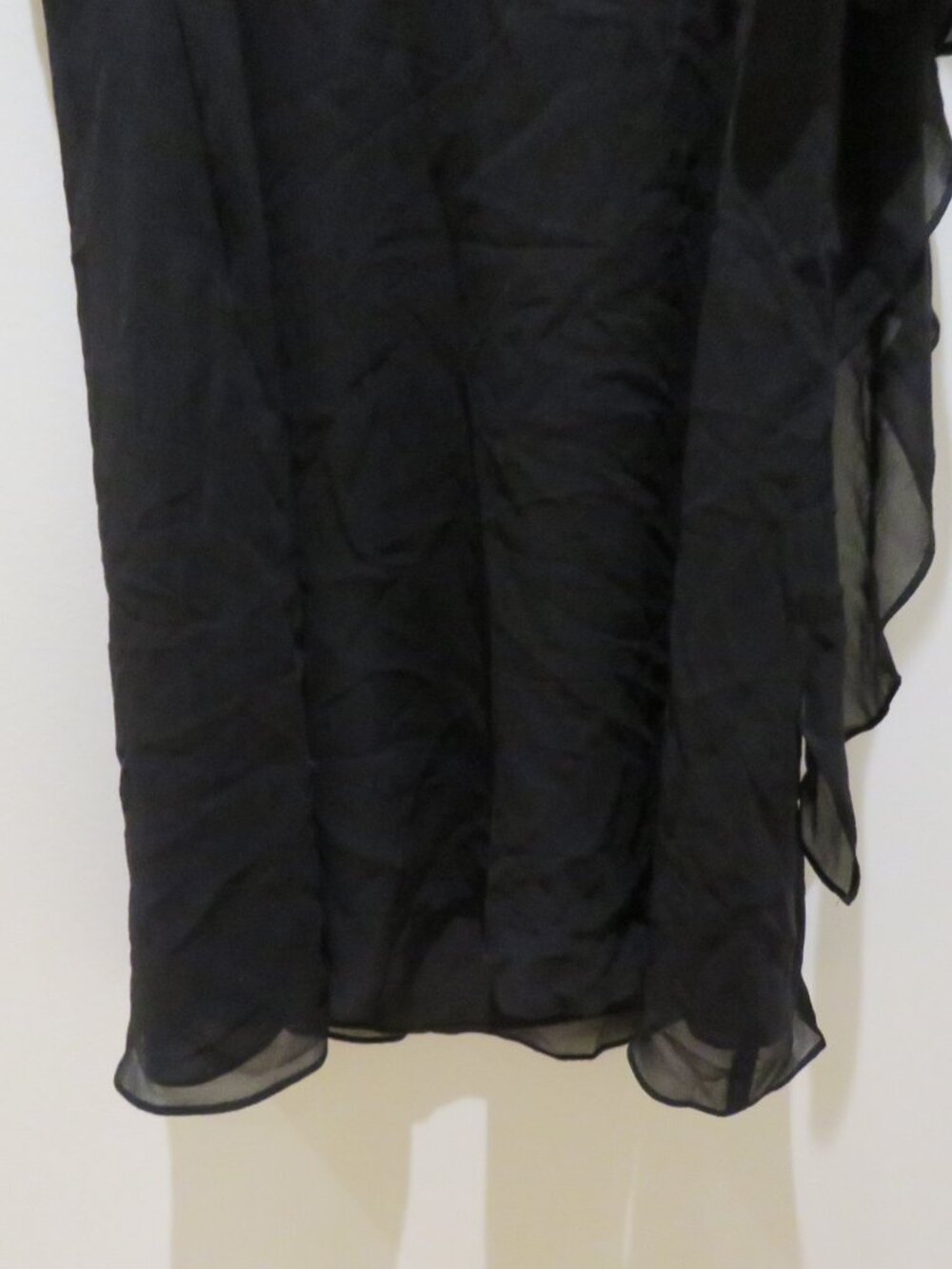 KAREN MILLEN 100% Silk Beaded Ruffle Chiffon Dress US 6 Whimsigoth Dark Romantic - Picture 13 of 16